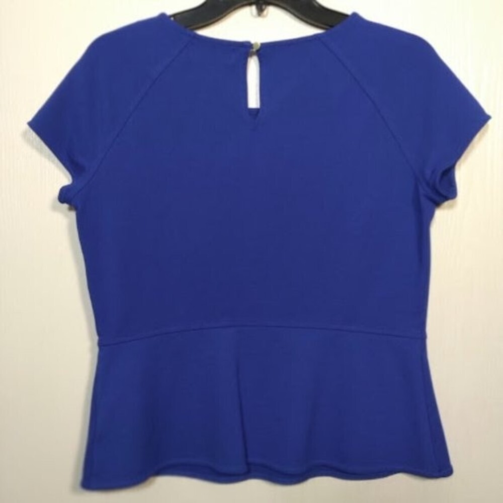 Liz Claiborne Career Blue Peplum Top Size: M - Picture 9 of 15
